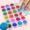 Popular Mascota Mezcla de Lentejuelas Láser Brillo 32 Colores Manicura Corporal Brillo Mezcla Lentejuelas Grandes Polvo de Brillo Polvo Fino