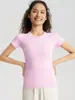 Camiseta Deportiva Jacquard de Cuello Redondo, Secado Rápido, para Fitness, Running, Pilates, Entrenamiento Integral, Yoga, Manga Corta, Verano