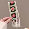 Novo Estilo Acessório de Cabelo Bordado com Velcro para Meninas, Fixador de Cabelo para Meninas, Adesivo Antiderrapante para Franja de Verão, Faixa de Cabelo para Bebê