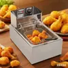 KFC Frango Frito Batatas Fritas Costeleta de Frango Comercial Automático Elétrico Fritadeira Cabeça Única Cilindro Único Eletromagnético Elétrico Fritadeira Grande Capacidade Óleo
