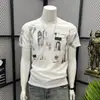 Camiseta Americana Bonita de Seda de Gelo Pesada de Manga Curta para Homens e Mulheres Jovens Verão Tendência Ins Estilo de Rua Solta Estilo Coreano Top