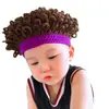 Gorros para Bebé para Otoño e Invierno, Gorros Divertidos con Peluca para Niños, Gorros Afro Hip-Hop Modernos, Gorros de Punto para Bebé de Celebridad de Internet