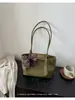 Bolso tote popular de textura tejida transfronterizo para mujer, nuevo elegante de gran capacidad retro versátil bolso de axila bolso de hombro único para el trabajo