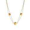 Joyería Popular de Venta Caliente Transfronteriza Tres Bolas de Acero Collar Pulsera de Acero de Titanio Joyería Personalizada Estilo Ins para Mujer Fábrica de Origen 1688