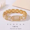 Pulsera Hip-Hop Transfronteriza para Hombre Europea y Americana Moissanita de 1 Quilate Azúcar de Roca Pulsera de Plata de Ley Marca de Moda Pulsera Personalizada Al por Mayor