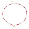 Collar de Perlas Naturales Multicolor Mixto de Cristal Blanco y Jade Rosa de Venta Caliente Transfronteriza para Mujer, Regalo con Perlas de Arroz Pequeñas, Collar Versátil y Elegante para la Clavícula