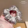 Elástico de cabelo acetinado doce estilo coreano para mulheres, cordão de cabelo de cristal de alta qualidade, scrunchie de design nicho para cabelo