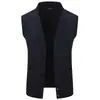 Suéter colete de malha para comércio exterior transfronteiriço, peça íntima masculina para outono e inverno, quente, justo, colete de malha jaqueta estilo masculino