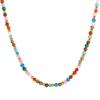 Estilo Étnico Boêmio Colar Colorido de Pedras Naturais Aço Titânio Contas Acessórios de Personalidade Pulseira da Moda Conjunto de Joias