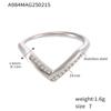 Anillo de Azúcar en Forma de V Diamante 5A Zircón Apertura Lateral Ajustable Acero Inoxidable Vacío Chapado en Oro Anillo Simple Personalizado para Mujer