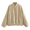 Transfronterizo 2023 Estilo Nuevo Europeo y Americano Chaqueta Holgada Casual de 15 Colores Cuello Alto de Calle Chaqueta con Botón Oculto para Mujer