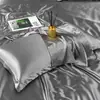 Funda de almohada de seda lavable, color sólido de doble cara, imitación de seda de morera, seda helada, funda de almohada individual de seda para belleza, venta al por mayor