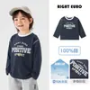 Camiseta de Manga Longa para Menino Europeu Outono Bebê Top Algodão Puro 2026 Novo Estilo Primavera Outono Roupa Infantil Roupas de Outono para Crianças Tendência