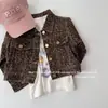 Chaqueta Infantil Estilo Otoño Estampado Leopardo 2026 Nueva Niñas Holgada Solapa Chaqueta Elegante Top Bebé