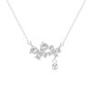 Collar de plata de ley S999 con doble mariposa colgante y cuentas de diamantes, diseño de nicho, cadena de clavícula ligera, de lujo, a la moda, cadena de cuello de plata que combina con todo.