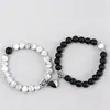 Imán blanco y negro Ins amor atracción pulsera de pareja un par de diseño de nicho personalizado pulsera de novias fabricantes al por mayor