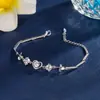 Pulseira da Sorte Trevo de Quatro Folhas Banhada a Prata Estilo Coreano Feminina Simples Versátil Trevo de Quatro Folhas Pulseira do Amor Elegante Pulseira da Moda