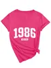1986 Vintage Amazon Ebay Sitio Independiente Moda Casual Simple Camiseta de Manga Corta con Cuello en V para Mujer Camiseta Base
