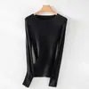 Nueva colección de principios de otoño: Top de cuello redondo ajustado Yangzi OTW 100% lana, sin costuras, lavable a máquina