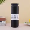 Termo estilo Harajuku japonés, Botella de agua minimalista y portátil de acero inoxidable 304 para hombres y mujeres, Taza de regalo de doble pared para llevar