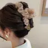 Grampo de Cabelo de Rede de Verão para Mulheres, Grampo Elegante na Parte de Trás da Cabeça, Presilha Grande Tipo Tubarão, Acessório de Cabelo de Alta Qualidade