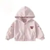 Roupas Infantis Jaqueta Moletom para Meninas 2026 Novo Estilo Fechamento com Zíper Infantil Primavera e Outono Tops para Bebês Cardigan Estiloso com Capuz Tendência para Crianças