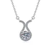 Collar Transfronterizo Modelo Nuevo Plata de Ley 925 Cadena para Clavícula Cola de Pez Chapado en Oro Moderno Versátil Moissanita de 1 Quilate Venta al por Mayor de Fábrica