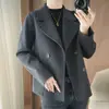 Nuevo Estilo Otoño e Invierno 2026 Abrigo de Doble Cara 100% Lana Pura para Mujer, Abrigo de Moda Estilo Coreano de Doble Botonadura Ajustado para Figuras Pequeñas