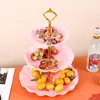 Plato de Frutas de Múltiples Niveles con Alto Valor Estético, Lujo Ligero y Sensación de Gama Alta, Adecuado para Mesa de Café de Sala de Estar, Plato de Bocadillos, Plato para Exhibir Frutas Secas y Plato Dividido