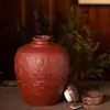 Garrafa de Vinho Cerâmica Jingdezhen Garrafa Vazia 2,5kg Areia Roxa Garrafa de Vinho Shuanglong Pode Ser Gravada e Personalizada em Caixa de Presente de Alto Padrão de Alto Valor
