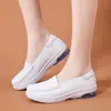 Zapatos de Enfermera de Cuero Genuino para Mujer, Nuevos de Primavera y Verano, Planos, Transpirables, No Cansan los Pies, Zapatos de Trabajo para Hospital, Zapatos de Cuña Suaves con Amortiguación de Aire