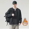 Marca Americana Tendência Moletom Falso Duas Peças Masculino Primavera/Outono 2026 Manga Longa com Gola Henley Versátil Plus Size Camiseta