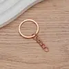 Gancho para chaveiro corrente de quatro seções anel plano galvanizado abertura gancho para chaveiro de brinquedo corrente de 4 seções fecho de chaveiro acessórios para joias DIY