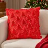 Capa de Almofada Personalizada de Natal Árvore de Natal Pelúcia Lantejoula Tridimensional Bordada Almofada Decoração de Feriado Transfronteiriça Amazon