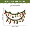 Calcetines de Navidad Cesta Colgante Pegatina de Vidrio Sala de Estar Balcón Ventana Decoración Festiva Pegatina Estática PVC Ambiente Hombre de Jengibre