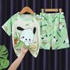 Pijamas infantis de verão novo meninos e meninas shorts de manga curta ar condicionado roupas conjunto de duas peças meninos e meninas homewear moda