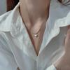 Collar de plata de ley S925 con cuentas redondas, elegante y de lujo, con un diseño de nicho para mujer, cadena de clavícula de alta calidad, estilo frío.