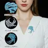 Broche de pluma azul turquesa de diseño de nicho de alta gama, broche de fénix vintage para trajes, cheongsams y cárdigans, pin premium