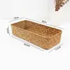 Caja de almacenamiento de escritorio tejida con algas marinas para artículos de tocador y productos para el cuidado de la piel, cesta organizadora para mesa de centro, control remoto y almacenamiento de llaves