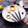 Juego Creativo Dorado de Cubiertos Portugueses de Acero Inoxidable 304, Cuchillo, Tenedor y Cuchara, Hotel Occidental, Cuchillo para Filete, Tenedor y Cuchara
