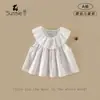 Vestido Colete Floral Sem Manga para Meninas, Vestido Fashion de Princesa Estilo Verão para Bebês, Vestido de Verão Fino para Bebês e Crianças Pequenas