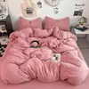 Juego de ropa de cama de cuatro piezas de algodón para maternidad e infantil Clase A, color liso, diseño simple, comercio exterior transfronterizo, sábana bajera y funda de edredón de algodón puro para dormitorios de estudiantes