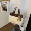 Bolso de Hombro Versátil y Sencillo Transfronterizo para Viajes Diarios de Mujer 2025 Nuevo Bolso Grande de Lona Portátil con Bloques de Color Bolso Cruzado