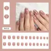 Uñas Postizas Virales de Moda 24 Piezas Estilo Francés Nuevas Uñas Postizas Degradadas