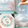 Luz Flutuante Rosa e Branca o Ano Todo Floco de Neve Natural Pedra Rosa Fantasma Fluorita Verde com Tesouro Múltiplo Pulseira de Círculo Único Fresco