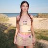 Conjunto de Top Corto con Tirantes Ajustado Estampado de Letras Bloques de Color Estilo Europeo y Americano Transfronterizo Primavera/Verano 2025