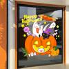 Decoración de Halloween de Dibujos Animados Transfronteriza Pegatinas Electrostáticas para Ventanas Cabeza de Calabaza Linda Pegatinas para Vidrio Decoración de Ventana de Atmósfera Festiva