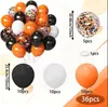 Set de 36 globos de Halloween, globos de látex naranjas, negros y blancos para decoración de lugar, decoración de Halloween