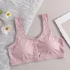 Sujetador de Cierre Frontal con Copa Fija Talla Grande para Madres, Sujetador tipo Chaleco Modal Delgado para Mujeres de Mediana Edad y Mayores