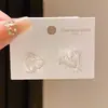 Brincos de Prata Banhados a Ouro Real 18K Estilo Levemente Luxuoso Coração de Zircônia Design de Nicho Exquisitos Versáteis